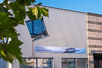 Banner zur Duografie-Ausstellung in Husum.